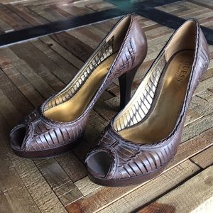 Brown Leather Guess Heels